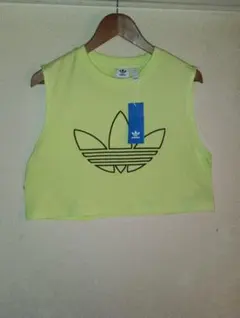 adidas Originals　蛍光イエロー クロップドタンクトップ