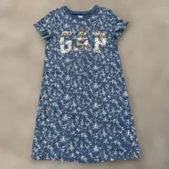 GAP 花柄 半袖ワンピース ネイビー サイズ150のサムネイル