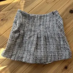【ZARA】1度のみ着用♡ ツイードチェック柄 スコート（キュロット） XS