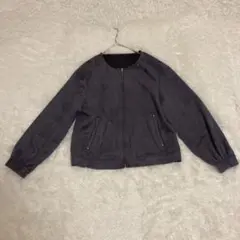 grove ノーカラージャケット M グレーパープル ポリエステル ジップアップのサムネイル
