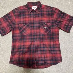 Dickies 赤チェック ポロシャツ Lサイズ