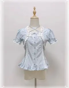BABY 薔薇レースの立衿ブラウス ミント - メルカリ