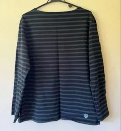 ORCIVAL コットン100% ダークグリーン ブラック ストライプ 長袖