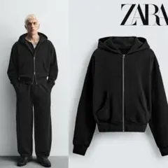 ZARA ザラ　クロップド丈ジップパーカー