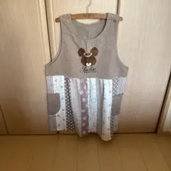 Gakkenエプロン　くまのがっこう　コーデュロイ&ニット