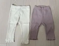 リブ編みレギンス2枚セット　女の子　80のサムネイル