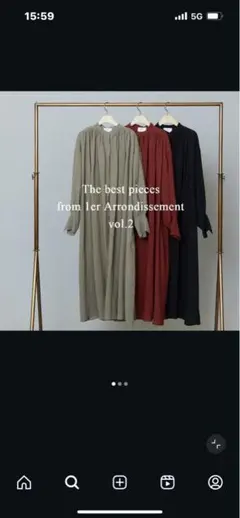 ロングシャツワンピース（グレー、赤、黒）のサムネイル