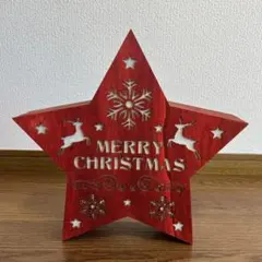 星 スター クリスマス ライト 置き型 トナカイ 木製 赤 インテリア 電池式