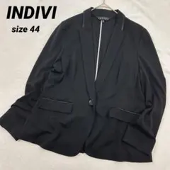 INDIVI インディヴィ　テーラードジャケット　44 黒　フォーマル　オフィス