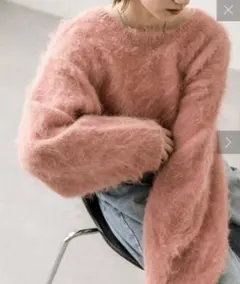 mystic ウールシャギーショートニット ピンク