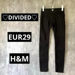 【791】ディバイデッド　デザインパンツ　ダメージ加工　黒　かっこいい　H&Mのサムネイル