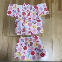 サイズ80 ベビー甚平 金魚柄 ピンク系