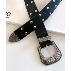 ウエスタンベルト y2k 古着 パンク グランジ 韓国 アメカジ 黒　ブラック