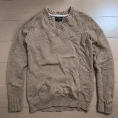 UNITED ARROWS ベージュ Vネックニット Lサイズ