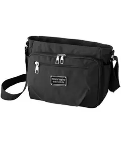 多機能 お財布機能付きショルダー ブラック メンズ レディース 斜めがけバッグ