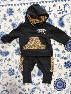 ヒョウ柄フード付きトレーナー・パンツセット