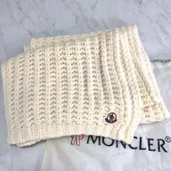 【高級】MONCLER マフラー ローゲージ マグリア ロゴ オフホワイトのサムネイル