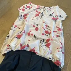 アローズ✳︎花柄フレンチスリーブシャツ✴︎雅姫さん着用
