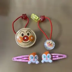 アンパマンミュージアム限定　アンパンマン ドキンちゃんヘアゴム ヘアクリップ