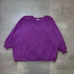 90s USA製　クルーネックスウェット　パープル　4X   ボックスシルエット