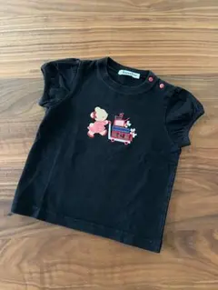 familiar ファミリア 半袖Tシャツ クマ刺繍 黒のサムネイル