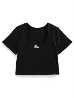 GRL/ロゴ刺繍スクエアネックショート丈Tシャツのサムネイル