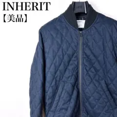 【美品】インヘリット　ジップアップキルティングブルゾン　ネイビー