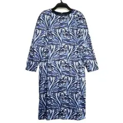 美品 ブルックスブラザーズ 総柄ワンピース　シルク　２　シンプル 上品