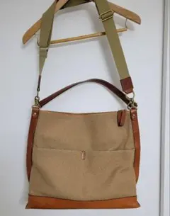 土屋鞄 ショルダーバッグ キャンバス レザー　廃盤のサムネイル