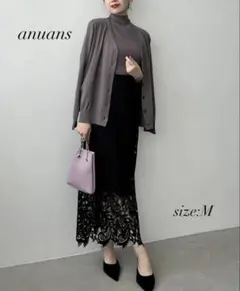 ⚠︎さや様専用【anuans】スカラレースストレートスカート　黒　Mのサムネイル