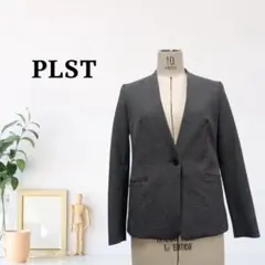 zk739【S】PLST ノーカラージャケット テーラード シングルボタンのサムネイル