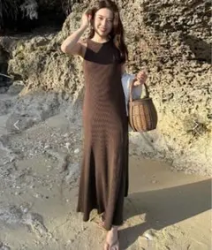 [新品未使用]anuansマーメイドリブカットワンピース