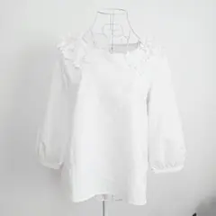 tocco closet 花 フラワー ブラウス 白 M