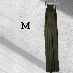 サロペット【M】オリーブグリーン キャミソールタイプ 柔らか生地