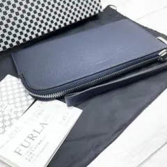 FURLA フルラ 札入れ ダークネイビー レザー