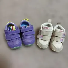ベビーシューズ　2足セット 紫色 ベージュ