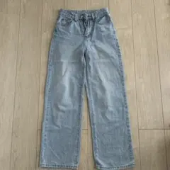 ライトブルー ワイドレッグデニム