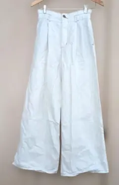 GUアイボリー コットン ワイドパンツ Mサイズ