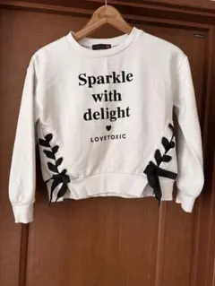 lovetoxic ホワイトトレーナー S カットソー