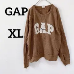 GAP 【XL】ギャップ　ブラウン スウェット ロゴ　オリジナル　裏起毛