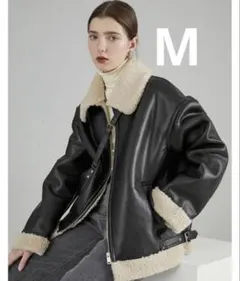 fano studios ボア　ライダース　レザージャケット　　M