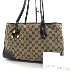 【極美品】グッチ トートバッグ プリンシー リボン シェリーライン カード付