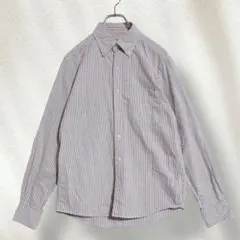 グリーンレーベルリラクシング ピンストライプジャストルーズシャツ M【2061】
