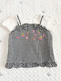 チェック柄フリル　キャミソール　90cm