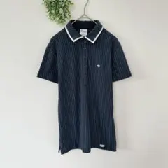 フィドラ［L］美品◎大人スポーティ◎さらり◎ピンストライプ柄ゴルフポロシャツのサムネイル