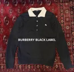 BURBERRY BLACK LABEL ネイビー ポロニット