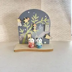 【ナチュラルキッチン】七夕パンダフィギュアディスプレイボード木製インテリアセットのサムネイル