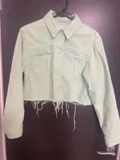 ZARA ミントグリーン クロップドジャケット US M