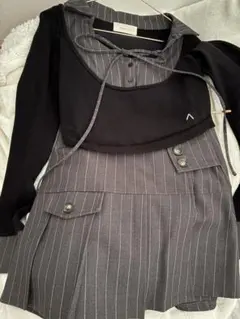 ストライプセットアップ ブラック グレー