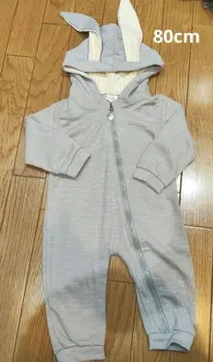 ウサギロンパース うさ耳ロンパース80cm　イースター